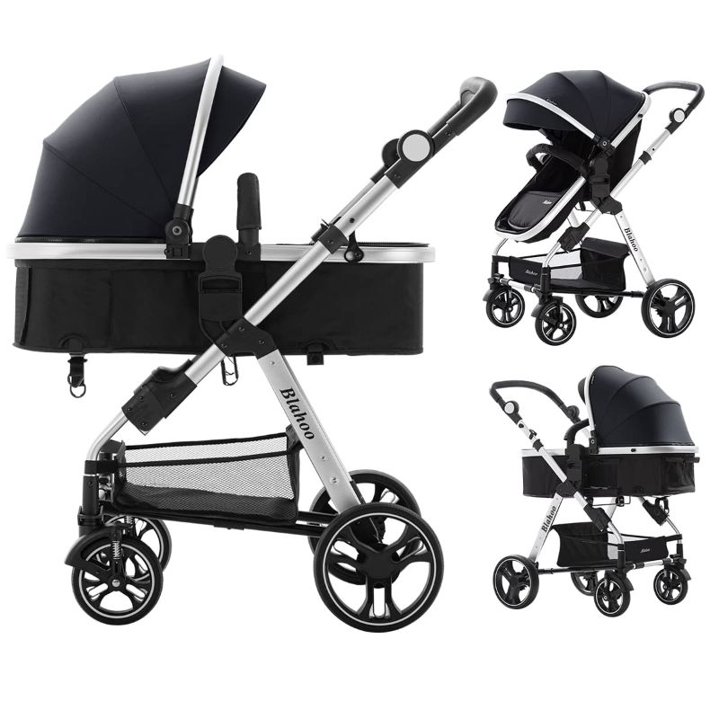 Photo 1 of Blahoo Baby Stroller for Toddler .Foldable Aluminum Alloy Pushchair with Adjustable Backrest.Bassinet Stroller Adjustable Direction
