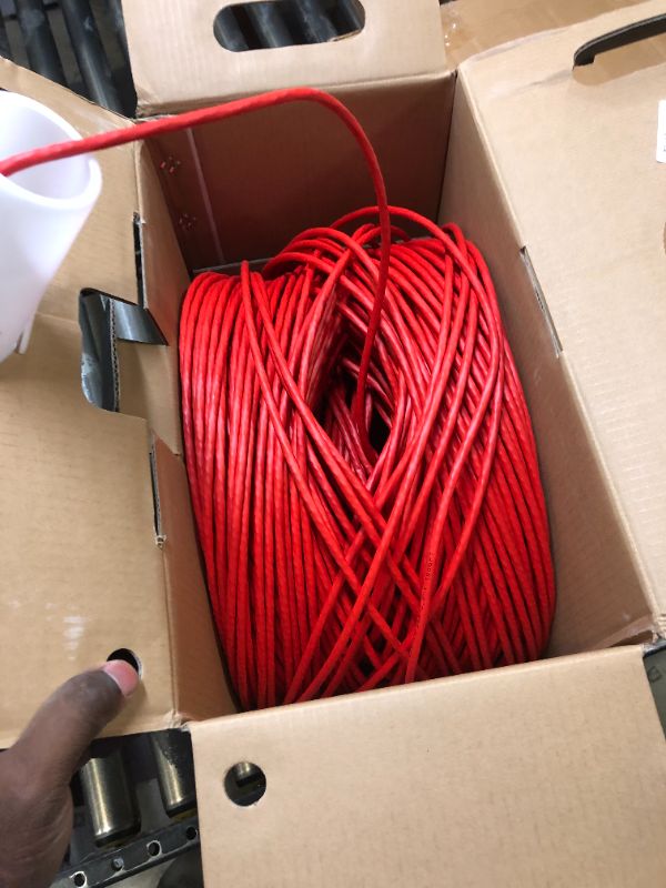 Photo 2 of CAT6 Plenum (CMP) Cable 1000FT | Network Analyzer Test Passed | 23AWG 4Pair, Solid 550MHz Network Cable 10Gigabit UTP -RED 