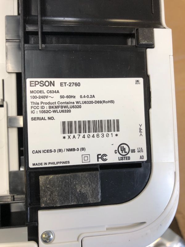 Photo 2 of Epson EcoTank ET-2760 Wireless Color All-in-One Cartridge-Free Supertank Printer with Scanner and Copier EcoTank ET-2760 - New