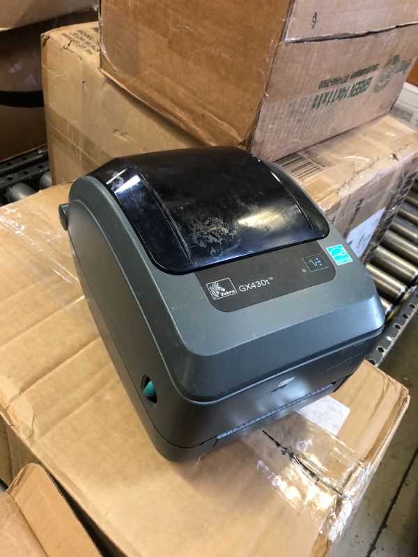 Photo 2 of Zebra - GX430t Thermal Transfer Desktop Printer for Labels, Receipts, Barcodes, Tags, and Wrist Bands - Print Width of 4 in - USB, Serial, Parallel, and Ethernet Connectivity (Renewed)