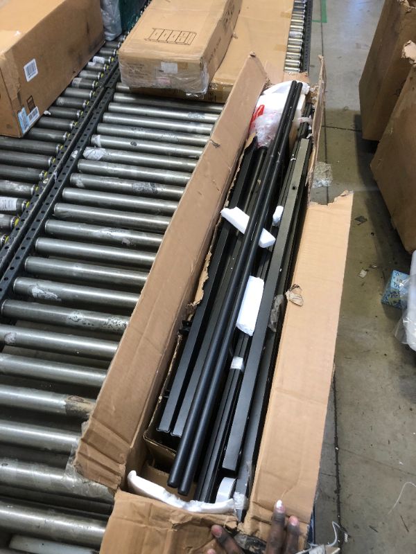 Photo 3 of VECELO Metal Platform Bed Frame Mattress Foundation with Headboard & Footboard / Firm Support & Easy Set up Structure, Full, Black Full Black