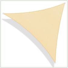 Photo 1 of 10 ft. x 10 ft. 190 GSM Sand Beige Equilateral Triangle Sun Shade Sail Screen Canopy, Outdoor Patio and Pergola Cover
