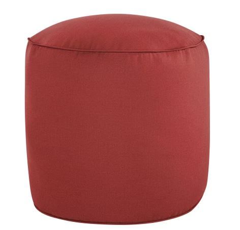 Photo 1 of 20 in. x 20 in. x 18 in. Sunbrella Cast Pomegranate Round Outdoor Bean Pouf
