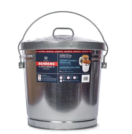 Photo 1 of 10 Gal. Galvanized Steel Locking Lid Storage Can---not includes lid
