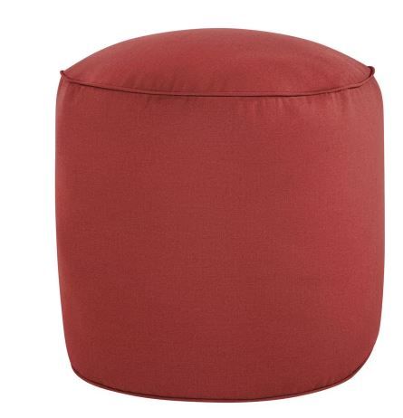 Photo 1 of 20 in. x 20 in. x 18 in. Sunbrella Cast Pomegranate Round Outdoor Bean Pouf
