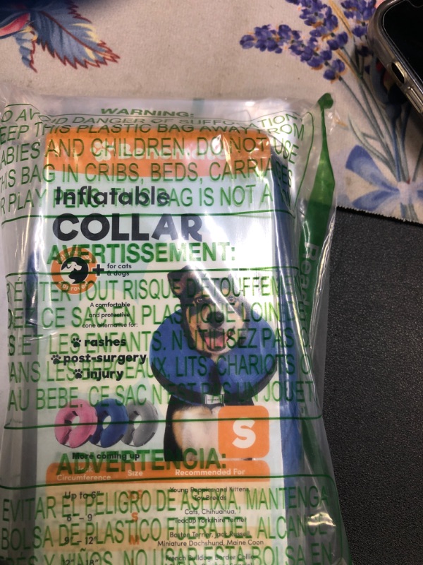 Photo 2 of 2 Packs Blue Small and X-Small (Soft Cone Collar After Surgery - Inflatable Cone Collar for Cats - Inflatable Donut Collar for Dogs Neck - Elizabethan Collar for Dogs Recovery - Alternative to Cone)