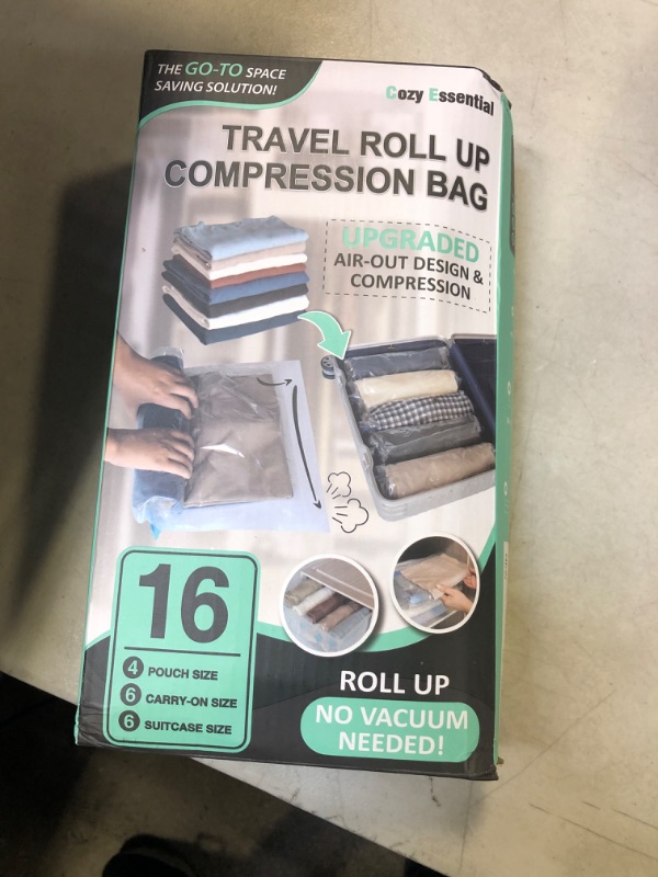 Photo 1 of 12 Travel Compression Bags Vacuum Packing, Roll Up Travel Space Saver Bags for Luggage, Cruise Ship Essentials (5 Large Roll/5 Medium Roll/2 Small Roll) Travel-Twelve Pack
