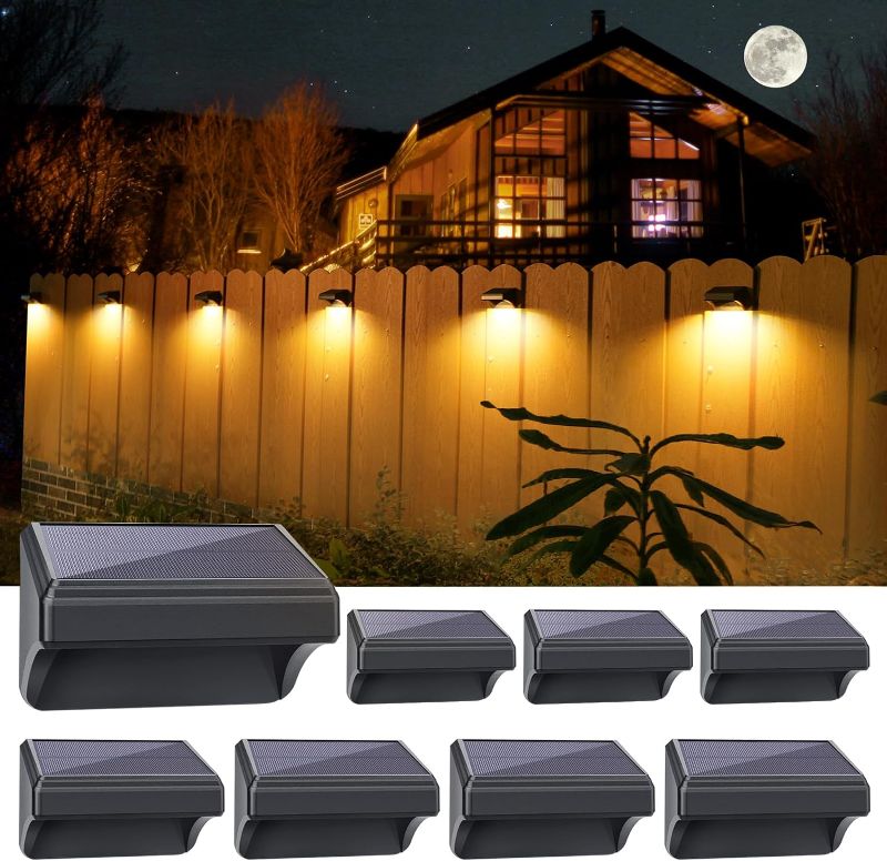 Photo 1 of Aulanto Solar Fence Lights,Warm White and RGB Mode Solar Light for Fence,IP67 Waterproof Fence Lights Solar Powered,Solar Wall Lights Outdoor for Fence,...