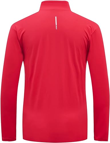 Photo 2 of FRTCV Mens Shirts Quarter Zip – Long Sleeve Workout T Shirts Athletic Golf Tshirt Quick Dry Running Top T-Shirts