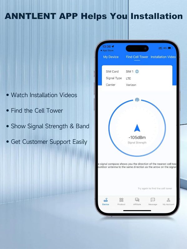 Photo 2 of ell Phone Signal Booster for All Carriers on Band 5/12/13/17 | Up to 4,500 Sq Ft | Boost 5G 4G& LTE Signal for Verizon, AT&T, T-Mobile & More | FCC Approved