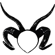 Photo 1 of PYLYFE Maleficent Horns Headband Halloween-Devil-Horns-Headbands for Women- Black Demon Horns & Goat Horns