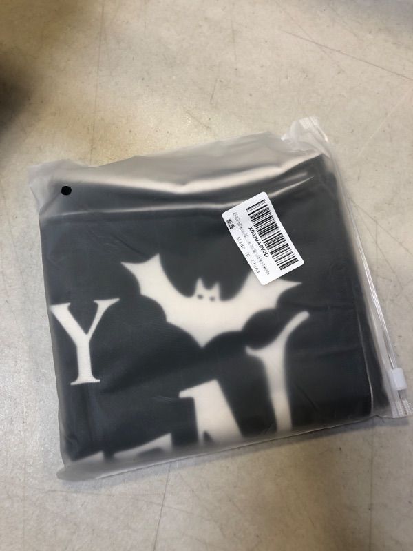 Photo 1 of AOFANGGO Set of 2 Blck Halloween Lumbar Pillowcases Halloween Pillow Covers Happy Halloween Design Faux Linen 12x20 Inches