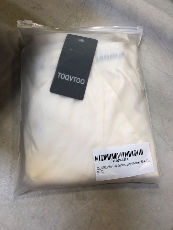 Photo 1 of TOQVTOO Men's Fast Dry Stretch Pants Lightweight ice Silk Quick Dry Sweatpants Drawstring Casual Hiking Joggers with Pocket X-Large Khaki