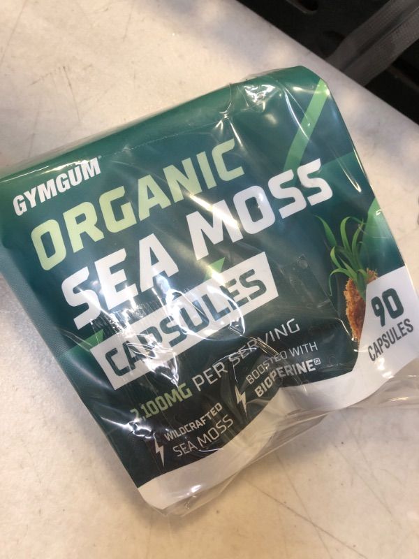 Photo 2 of Exp date 03/2027--GYMGUM Organic Sea Moss Capsules | Ultimate 2100mg Irish Sea Moss Capsules | Mega Blend with Bladderwrack, Burdock Root & BioPerine | Detox, Cleanse & Energize with Seamoss Pills (90 Count)