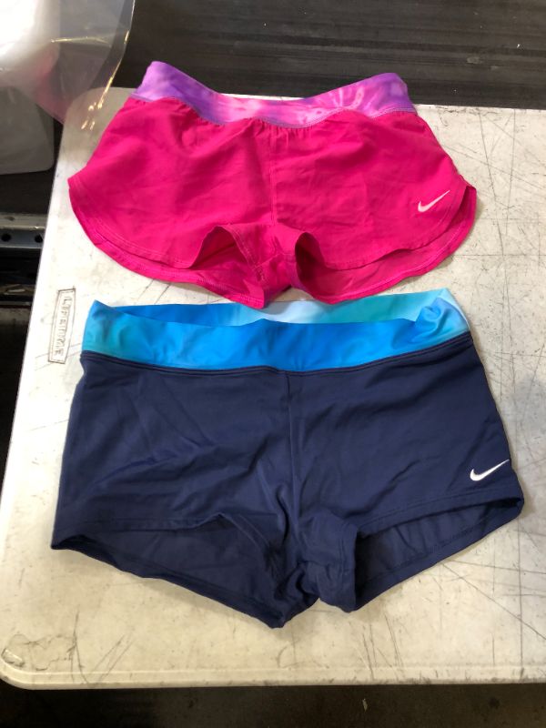 Photo 1 of 2 PCS NIKE SWIMMING SHORTS SMALL/MEDIUM PINK/BLUE