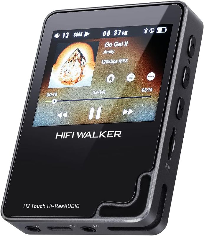 Photo 1 of HIFIWALKER H2 Touch, Hi Res MP3 Player with Bluetooth, 2.4” HD Touch Screen, Digital Audio Player, DSD Lossless FLAC Player, Bluetooth Music Player with 64GB Memory Card, Support Up to 512GB
