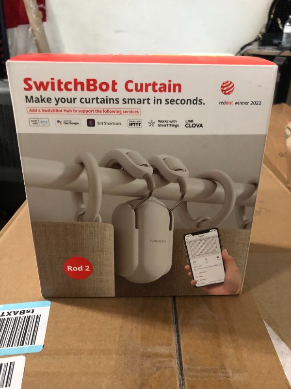 Photo 2 of [Upgraded Version] SwitchBot Curtain Smart Electric Motor - Wireless App Automate Timer Control, Add SwitchBot Hub Mini to Make it Compatible with Alexa, Google Home, IFTTT (Rod2.0 Version, White) NEW - SEALED