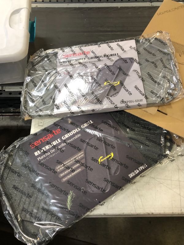 Photo 1 of SENSARTE Nonstick Griddle Grill Pan, Pro-Grid Reversible Grill & Griddle Pan, Two Burner Cast Aluminum Griddle, Portable for Indoor Stovetop or Outdoor Camping BBQ, 19.5" x 10.7"
