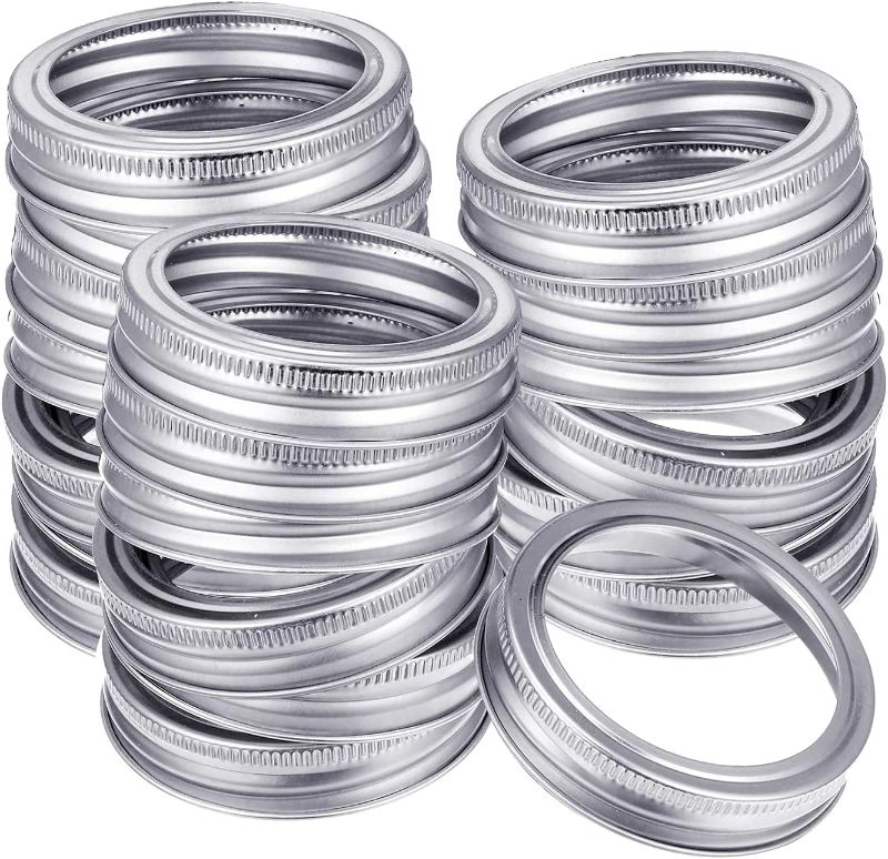 Photo 1 of 24 Pieces Regular Mouth Mason Jar Canning Bands, Reusable Replacement Metal Rings