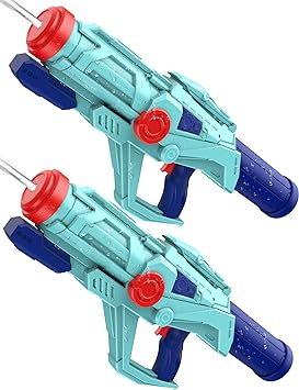 Photo 1 of Ancesfun Water Pistol for Kids, 2 Pcs Super Squirt Guns Soaker - 750ML High Capacity 22'' Big Size 32ft Long Shooting Range- Summer Toy Gun Boys Girls Outdoor Pool/Garden Fighting, Light Blue 2pcs
