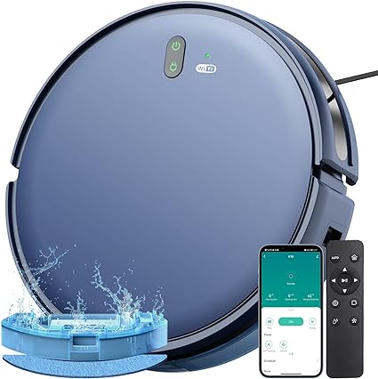 Photo 1 of Robot Vacuum and Mop Combo, 2 in 1 Robot Vacuum and Mopping, Robotic Vacuum, 2000Pa Max Suction, WiFi/App/Alexa, Self-Charging, Slim, Tangle-Free, Ideal for Hard Floor, Pet Hair and Low Pile Carpet