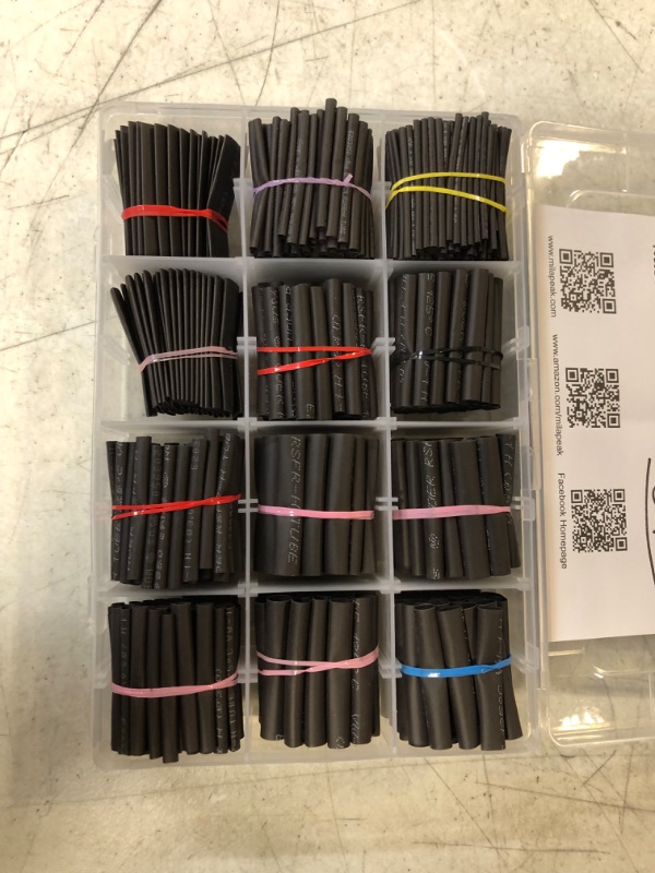 Photo 2 of 650pcs Heat Shrink Tubing Black innhom Heat Shrink Tube Wire Shrink Wrap UL Approved Ratio 2:1 Electrical Cable Wire Kit Set Long Lasting Insulation Protection, Safe and Easy, Eco-Friendly Material