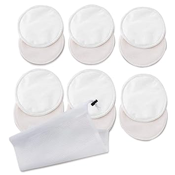 Photo 1 of Enovoe Organic Bamboo Reusable Nursing Pads with Laundry Bag - Washable Breastfeeding Pads for Ultimate Protection - Nipple Pads/Breast Pads for Breastfeeding - White Pack of 12
