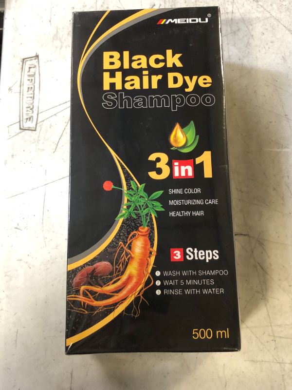 Photo 1 of 3 IN 1 BLACK HAIR DYE SHAMPOO 500 ML