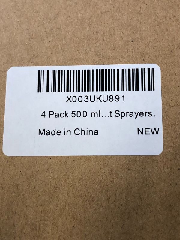 Photo 2 of 4 Pack 500 ml 17 oz Plastic Spray Bottles with Steam & Fine Mist Sprayers. Refillable Empty Bottles for Cleaning Solutions, Plant, Hair, Bleach, Vinegar, Alcohol Safe.
