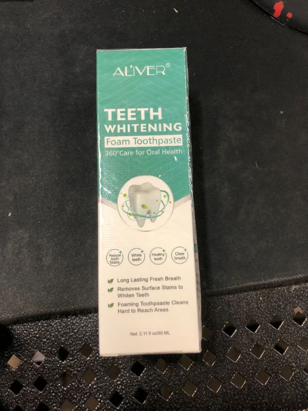 Photo 3 of ALIVER Professional Teeth Whitening Foam Toothpaste 2.11 Oz. ~ Exp: 03/14/2025
