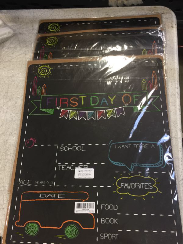 Photo 2 of Personalized First Day and Last Day of School Sign 13" x 16" Large Chalkboard Style Photo Prop Back to School Supplies - 2 Pcs
PACK OF 3