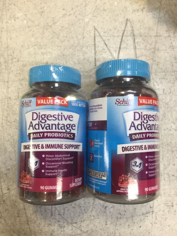 Photo 2 of Digestive Advantage Probiotic Gummies for Digestive Health, Daily Probiotics for Women & Men, Support for Occasional Bloating, Minor Abdominal Discomfort & Gut Health, 2x90ct Bottles Superfruit