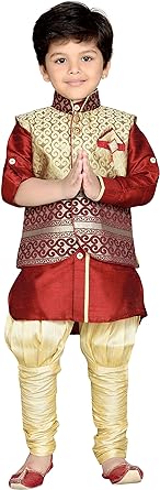 Photo 1 of AJ Dezines Boys Indian Wear Bollywood Style Kurta Pyjama Waistcoat for Kids
