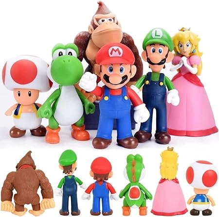 Photo 1 of 6 Pcs 4.6-5 in Cartoon Movie Figures Toys, Super Character Action Figures for Kids, Collectible Figurine Gifts Decoration Figures Toy
