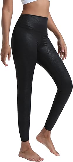 Photo 1 of ImUGA Faux Leather Leggings for Women High Waist Stretchy Pleather Pants for Women with Inner Pocket L
