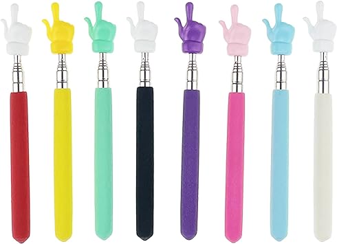 Photo 1 of 8 Pieces Telescopic Teacher Pointer Finger Pointer Stick for Teachers Coach Presenter, Extends to 21.7 Inches (8 Colors)