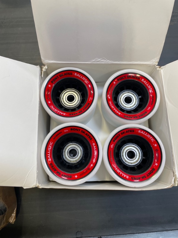 Photo 1 of Bont Roller Skates - Ballistic Roller Skate Wheel - Derby Indoor Speed Quad Skating - Pack of 8
