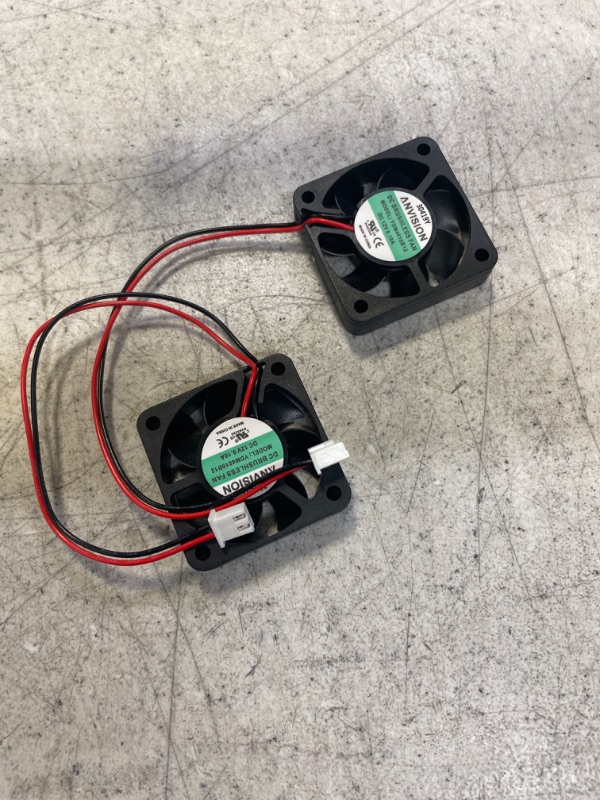 Photo 1 of ANVISION 2-Pack 40mm x 10mm DC 12V Brushless Cooling Fan, Dual Ball Bearing, YDM4010B12 Black ( 12V 40mm 2-PIN FAN )