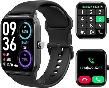 Photo 1 of Smart Watch for Men Answer & Dial Call, Alexa Built-in 1.8" Touch Screen Activity Trackers with Fitness Heart Rate Sleep Monitor, 100 Sports Modes, IP68 Waterproof for iPhone Android (Classic Black)
