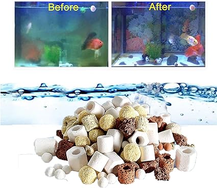 Photo 1 of 18Oz Aquarium Filter Mix Balls Media, Fish Tank Water Filtration Pond Filter Ceramic Rings Volcanic Rock for Water Clean, PH Adjust
