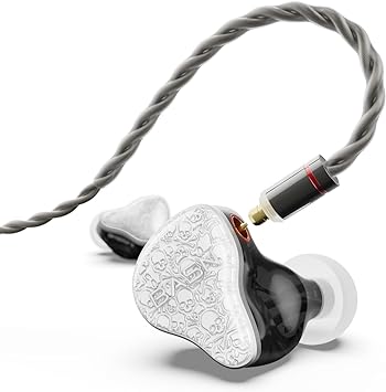 Photo 1 of BASN Bmaster5 in Ear Monitors, 1DLC Diaphragm+4BA 5 Drivers IEM Earphones with Silver-Plated OFC Cable, Noise Isolation Wired Earbuds for Musicians (Glacier White)
