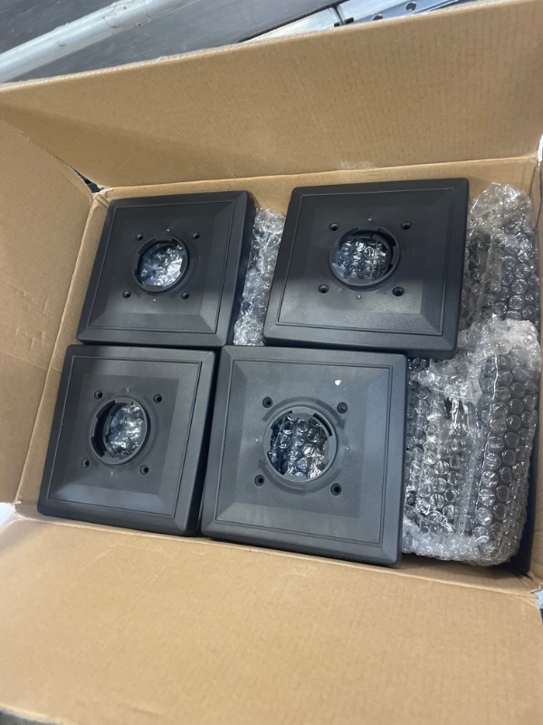 Photo 1 of APONUO 4x4 Post Solar Lights 1000mAh,Solar Post Cap Lights 2 Color Modes Solar Deck Post Lights for Post Caps 4x4 6x6 Wood,4x4 Vinyl Solar Fence Post Lights in Garden Decor,Black,8 Pack Black 8 Pack
