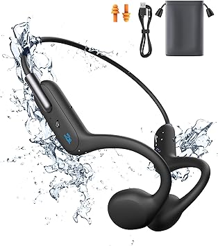 Photo 1 of Bone Conduction Headphones, Wireless Open-Ear Headphones, Bluetooth 5.3 with Mic - MP3 Play Built-in 32GB Memory, IPX8 Waterproof Sports Headphones for Gym Workout Swimming Running Cycling.
