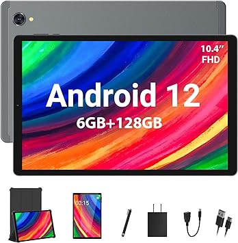 Photo 1 of POWMUS Android 12 Tablet 10.4 inch Tablets, 6GB RAM 128GB ROM Tablet, 1TB Expand 8 Core Android Incell 1920 * 1200 IPS Tablet, 2.4G/5G WiFi, 8000mAh, Bluetooth 5.0, GPS, Dual Camera
