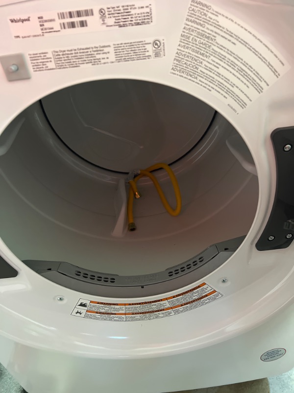 Photo 3 of Whirlpool 7.4-cu ft Reversible Side Swing Door Stackable Gas Dryer (White) ENERGY STAR
Item #4980582 |
Model #WGD5605MW