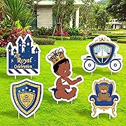 Photo 1 of 5Pcs Royal Prince Yard Signs with Stakes African American Cutie Prince Charming Celebration Bear Carriage Castle Large Lawn Sign Birthday Baby Shower Gender Reveal Party Decor for Outdoor Garden5Pcs Royal Prince Yard Signs with Stakes African American Cut