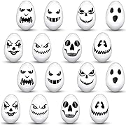 Photo 2 of 48 Pieces Halloween Skull Easter Eggs Halloween Egg Hunt Plastic Easter Eggs for Trick or Treating Candy Treats Holder Halloween Party Supplies***Factory Sealed