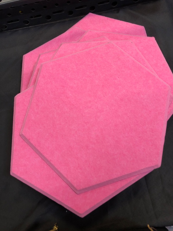 Photo 2 of 12 Pack Acoustic Panels, Hexagon Soundproof Wall Panels Proijeut 14 X 13 X 0.4 In Sound Proof Panels for Walls - Sound Panels High-Density Fireproof for Music Studio Acoustic Treatment - Pink