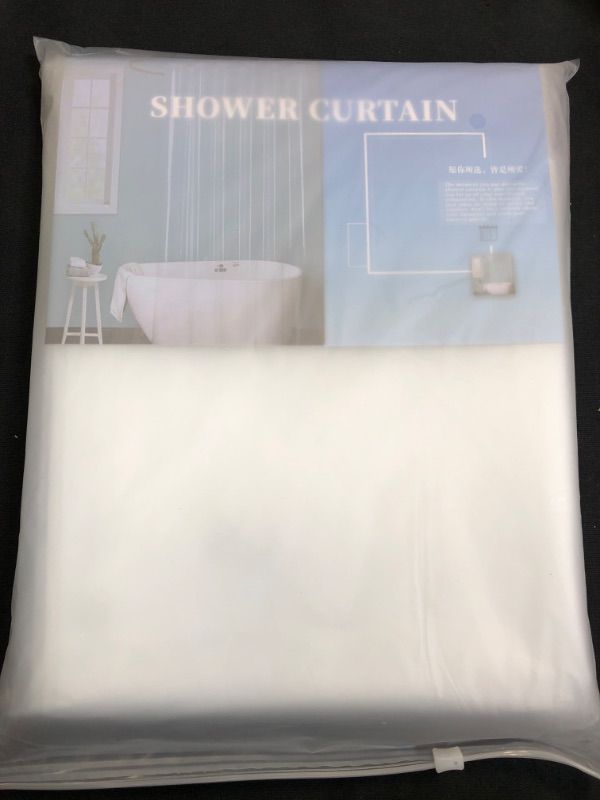 Photo 2 of AmazerBath Shower Curtain Liner 2 Pack, 72 x 78 Inches PEVA Plastic Shower Liner with 3 Weighted Stones and 12 Rustproof Metal Grommet, Lightweight Waterproof Shower Curtain - Clear