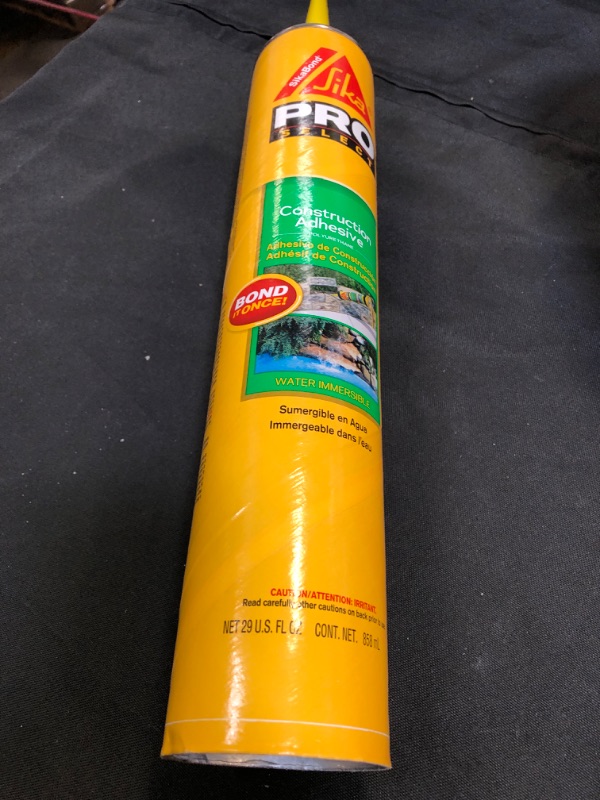 Photo 1 of SikaBond Construction Adhesive, Gray, Advanced polyurethane for outdoor. Water immersible & waterproof, 29 fl.oz